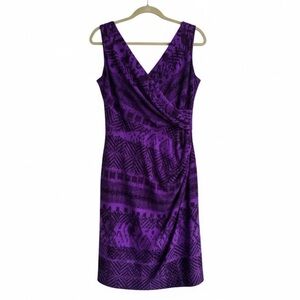New Lauren Ralph Lauren Sleeveless Midi Dress Wedding Work Resort Purple Size 16